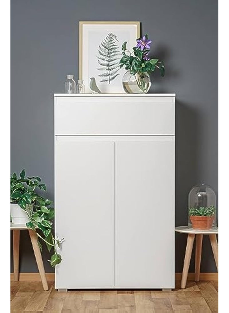 Domani wood shoe cabinet white - Image 1