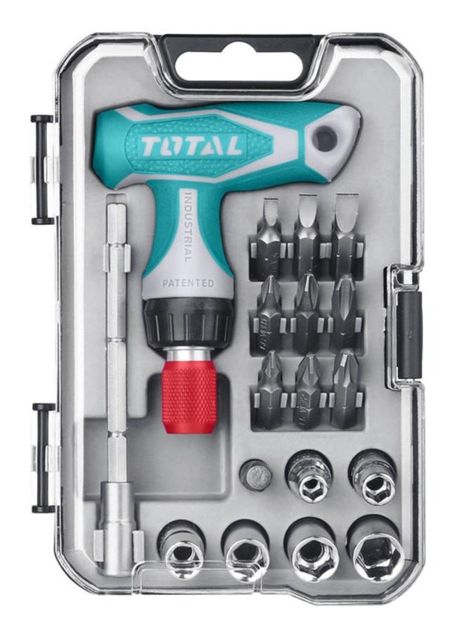 Total T-Handle Wrench Screwdriver Set 18PCS – Multi-Bit Precision Tool Kit with Ergonomic Handles for Mechanical, Electrical & DIY Applications - Image 2