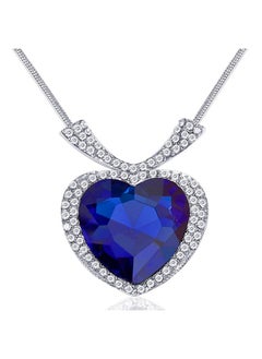 PEORA Peora Heart Shaped Ocean Blue Crystal Pendant for Women Girls|Rakhi Rakshabandhan Gift for Sister Bhabhi, Gifts for Women  - Image 1