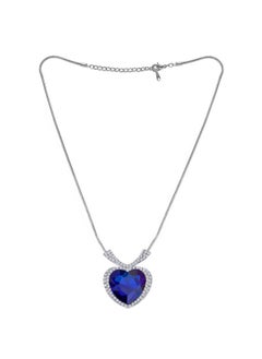 PEORA Peora Heart Shaped Ocean Blue Crystal Pendant for Women Girls|Rakhi Rakshabandhan Gift for Sister Bhabhi, Gifts for Women  - Image 4