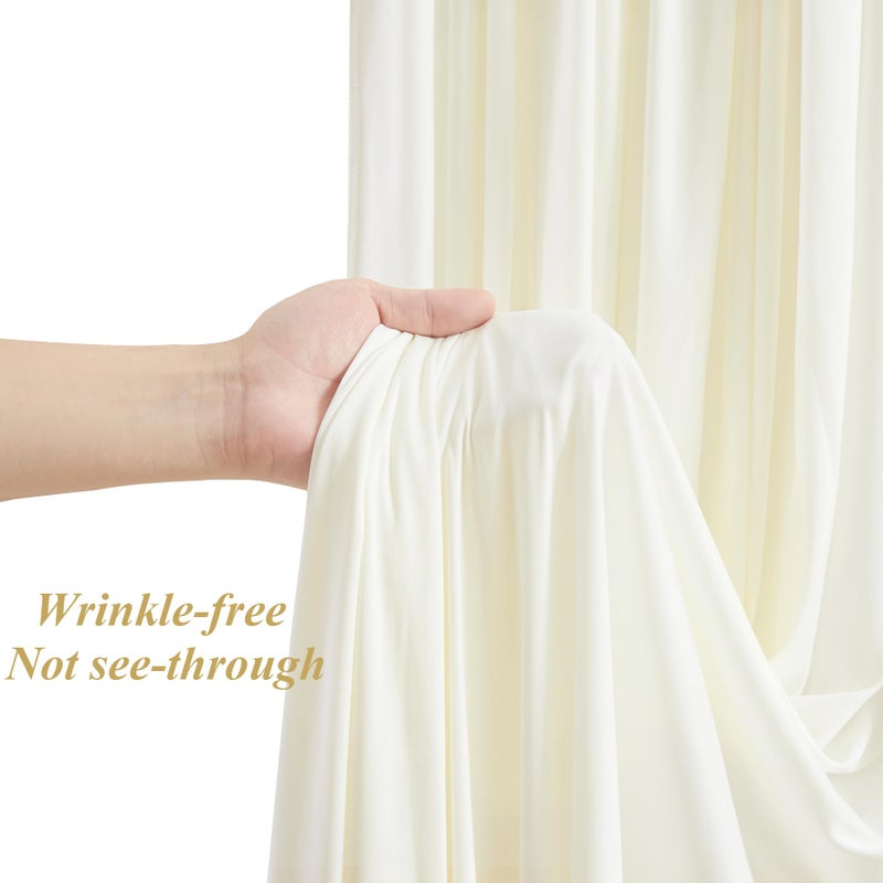 Shillance 10x10ft Beige Backdrop Curtains with Lights Wrinkle Free Fabric Backdrop Curtain for Wedding Birthday Party Baby Shower Photo Shoot Bridal Shower Home Party Background Decorations - Image 5