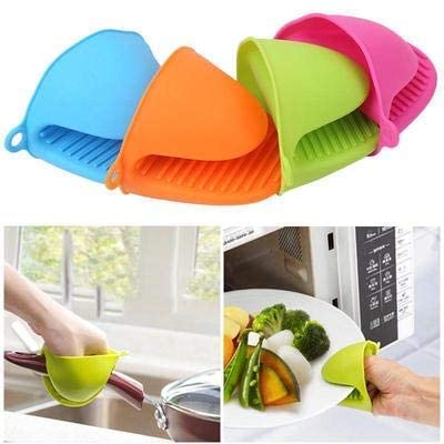 MeeTo Silicone Pot Holder Heat Resistant, Oven Mitts Glove Cooking Pinch Grips Glove Hand Clip Convenient Pot Holder Utensil Tool - Multicolor (1Pair) - Image 4