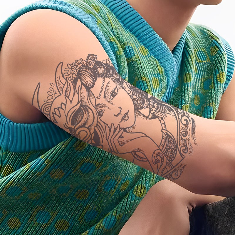 Herbal Tattoo Sticker Diablo Flower Arm Juice Female Male Semi-permanent Color-developing No Reflective Wash No Waterproof and Long-lasting - Image 4