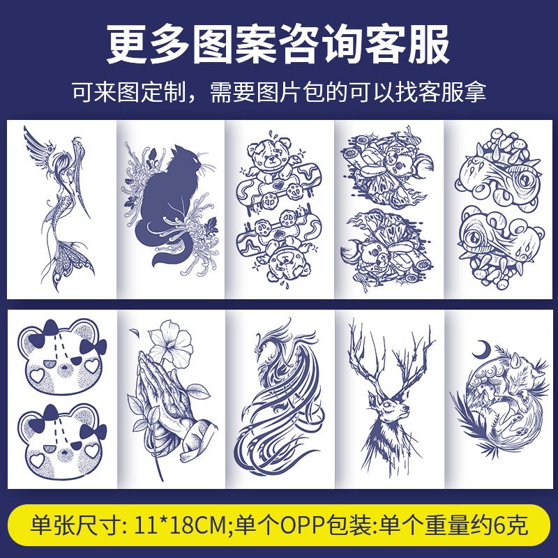Herbal Tattoo Sticker Diablo Flower Arm Juice Female Male Semi-permanent Color-developing No Reflective Wash No Waterproof and Long-lasting - Image 2