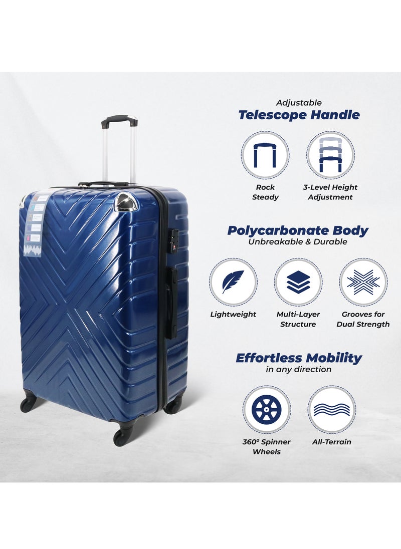 ENDLESS  Set Of 3 Polycarbonate Luggage-75cm, 65cm (Check-In) & 55cm (Cabin) Hardsided Spinner Trolley Bags With In-Built TSA Lock | Carry on Luggage  - Image 2