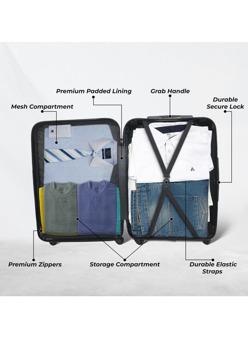 ENDLESS  Set Of 3 Polycarbonate Luggage-75cm, 65cm (Check-In) & 55cm (Cabin) Hardsided Spinner Trolley Bags With In-Built TSA Lock | Carry on Luggage  - Image 3