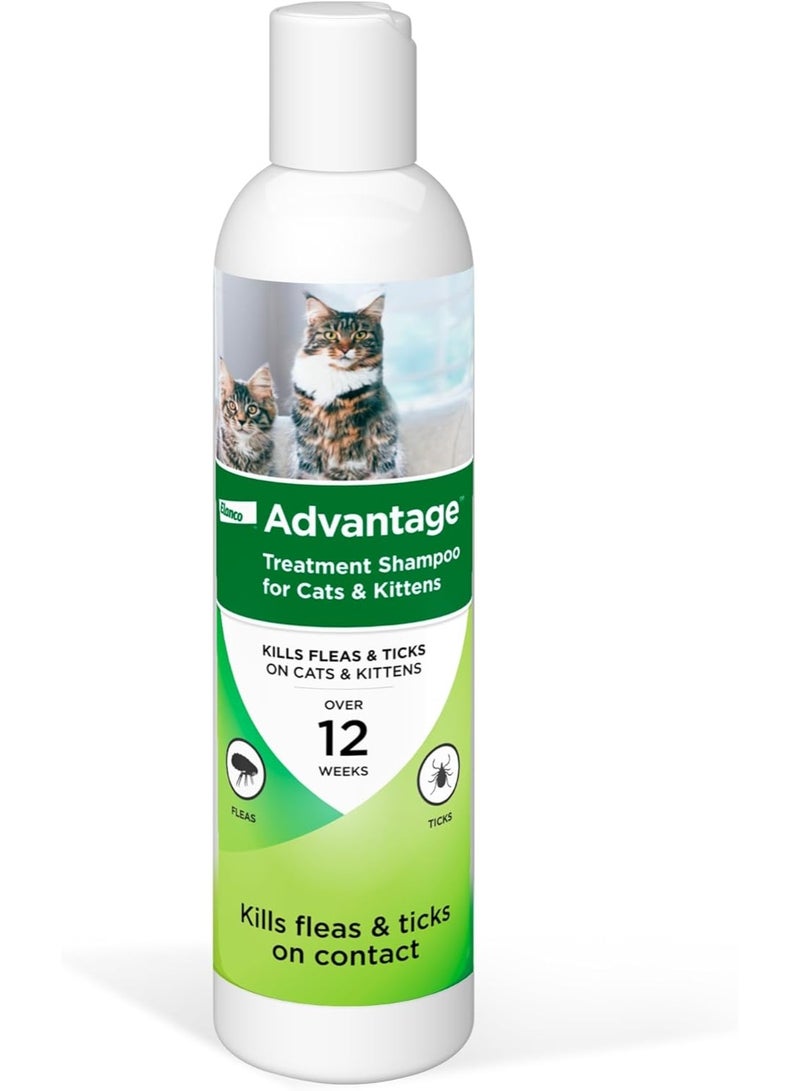 Advantage Cat Flea & Tick Shampoo for Kittens & Adult Cats | Kills Fleas & Ticks | 8 oz. - Image 1
