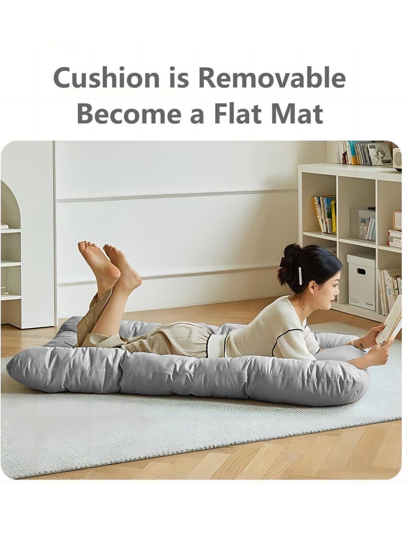 Cool Baby Style COOLBABY Oversized Rocking Chair Casual Side Armchair Comfortable Lunch Break Chair Thick Technical Cloth Cushion Steel Legs Suitable for Living Room Bedroom and Balcony Grey  - Image 5