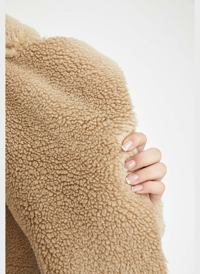 DeFacto Fur Detail Coat - Image 3