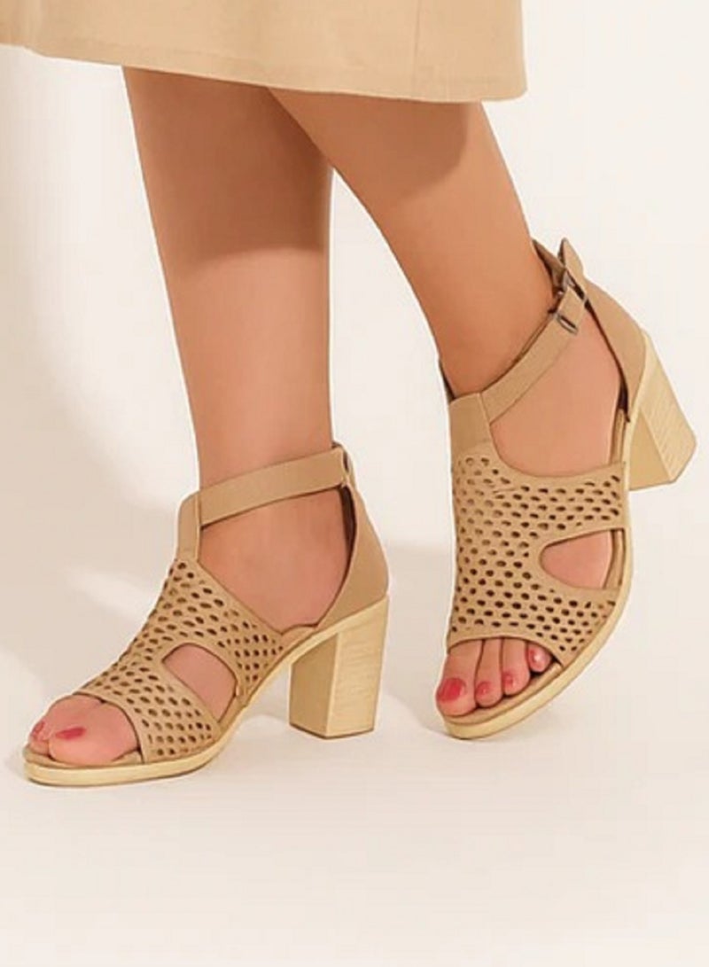 Vbranda Sandal Brotann Lightweight laser leather-C-69-BEIGE  - Image 2