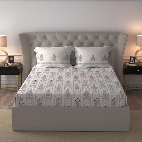 MYTRIDENT Celebration Bedsheet Gifting Collection Double Size - Mehira Pink - Image 3