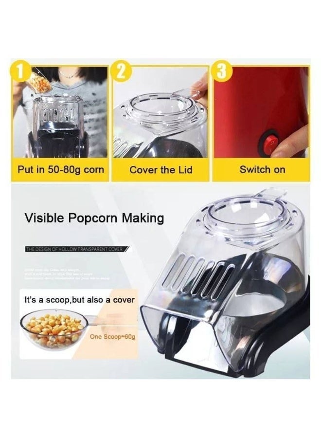 MINI Fast Hot Air Popcorn Popper Machine No Oil Popcorn MakerIdeal for Watching Movies and Holding Parties in Home Healthy Hot Air Popcorn Popper multi coloer - Image 4