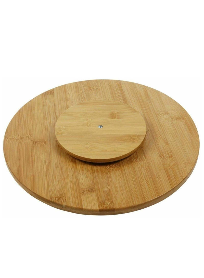 Wooden Turntable Wood Solid Round Designer Rotating 35cm - Image 2