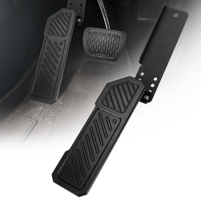 GLOBLED Dead Pedal Foot Rest JL Dead Pedal Compatible with 20182024 Jeep Wrangler JL JLUGladiator JT 4XE Aluminum Kick Panel No Drilling Required AdjustableBlack1 Pack