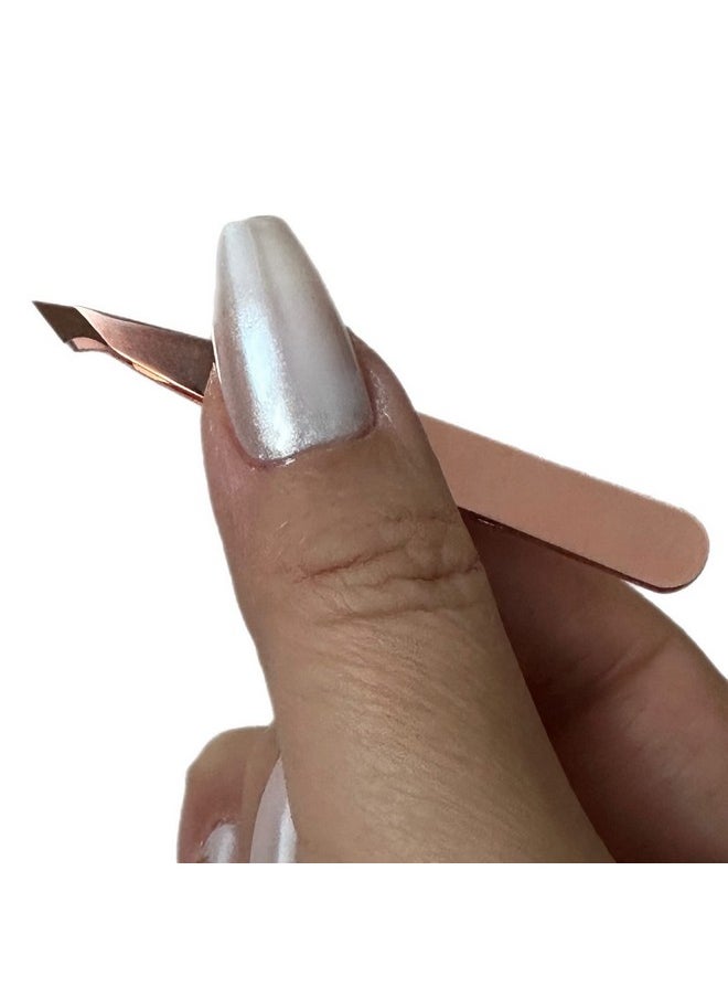 ALAZCO - 2Pc Compact Tweezers Set Multipurpose Mini Slanted & Pointed Tweezer Eyebrows Facial Hair Splinter Thorns Ingrown Hair Removal First Aid Kit Professional Stainless Steel Rose Gold - Image 1