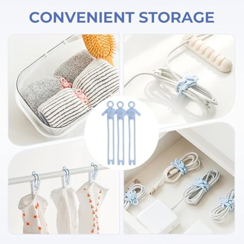 Silicone Cable Ties, 2025 Data Cable Organizer Reusable Cable Management Organizer Multipurpose Cable Management for Travel/Portable/Office/Home Desk Organizers and Storage (Pink, 12pcs) - Image 3