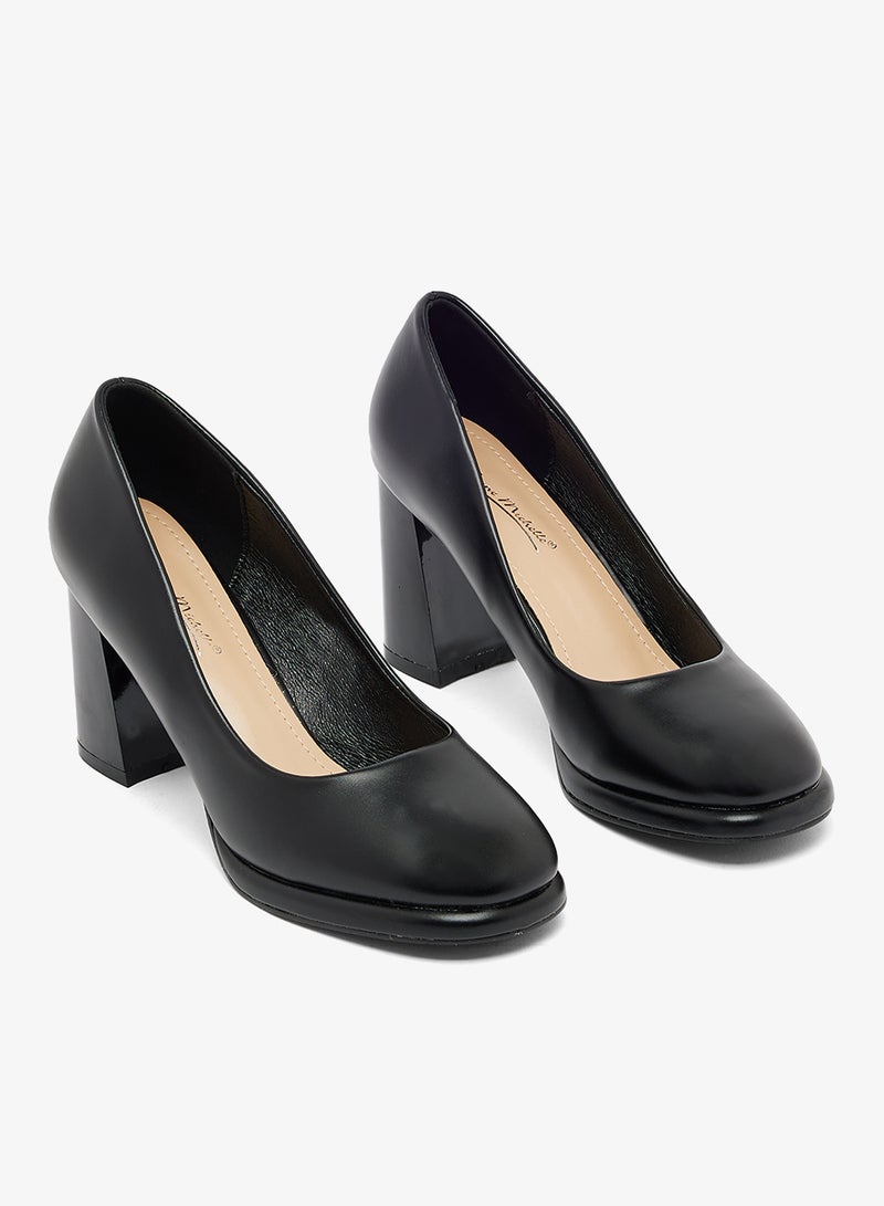 Anne Michelle High Block Heeled Pump - Image 4