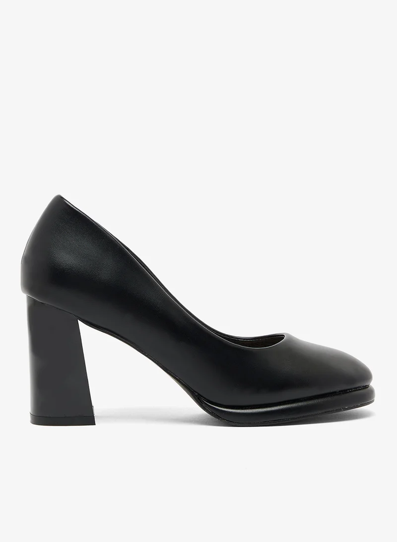 High Block Heeled Pump