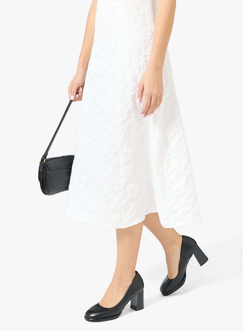 Anne Michelle High Block Heeled Pump - Image 5