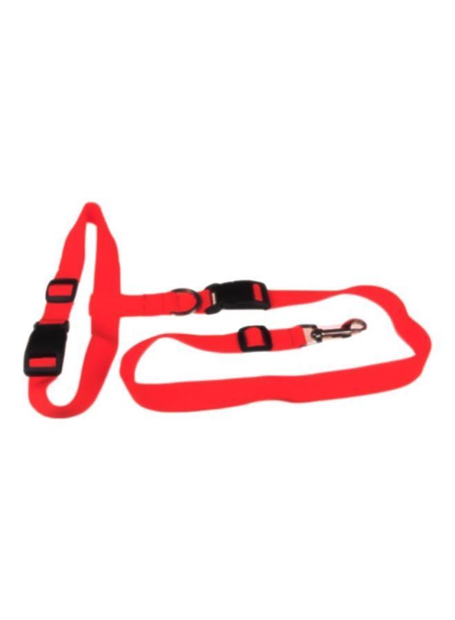 NIBEMINENT 3-Piece Adjustable Hands Free Leash With Waist Belt Red/Black - Image 1