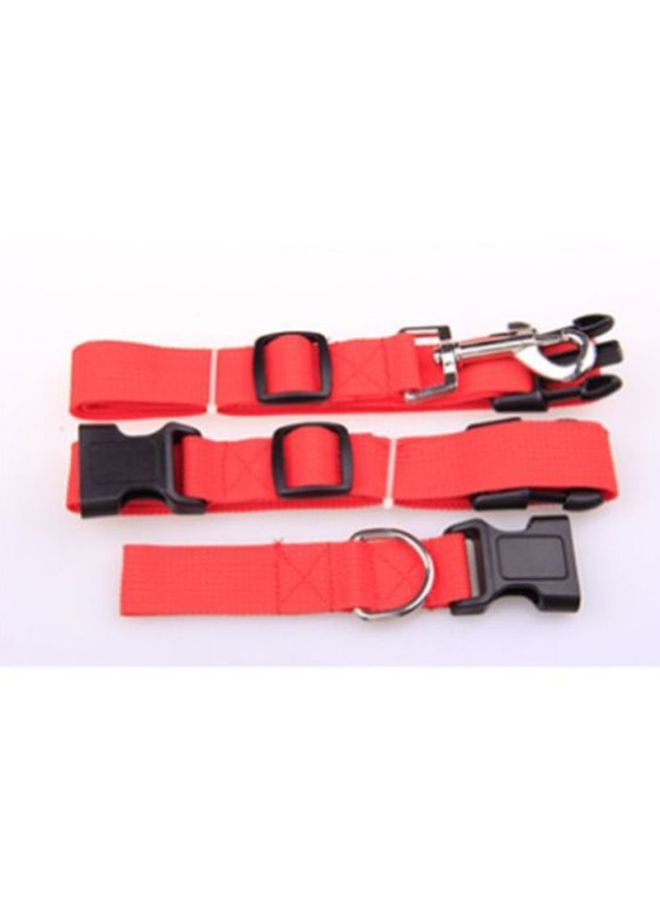 NIBEMINENT 3-Piece Adjustable Hands Free Leash With Waist Belt Red/Black - Image 3