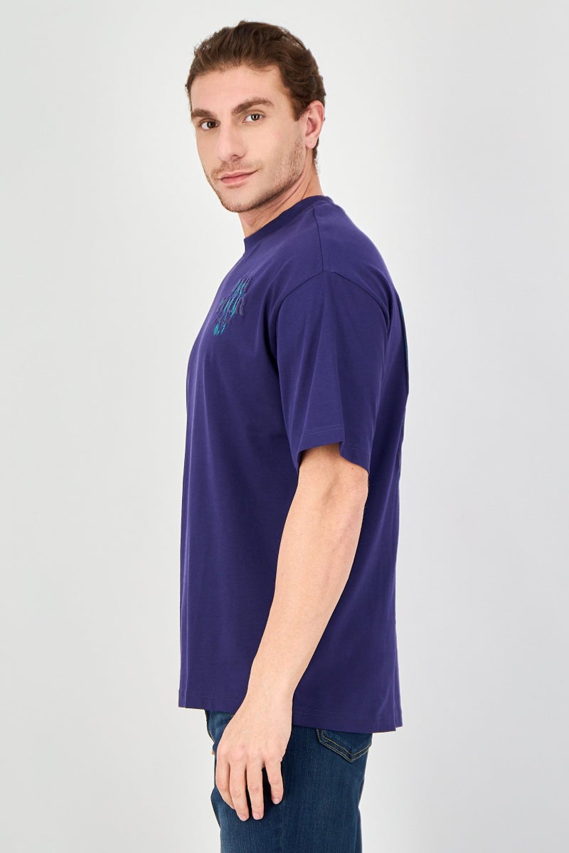 Ketch Men Crew Neck Short Sleeve Brand Logo T-Shirt, Blue - Image 2