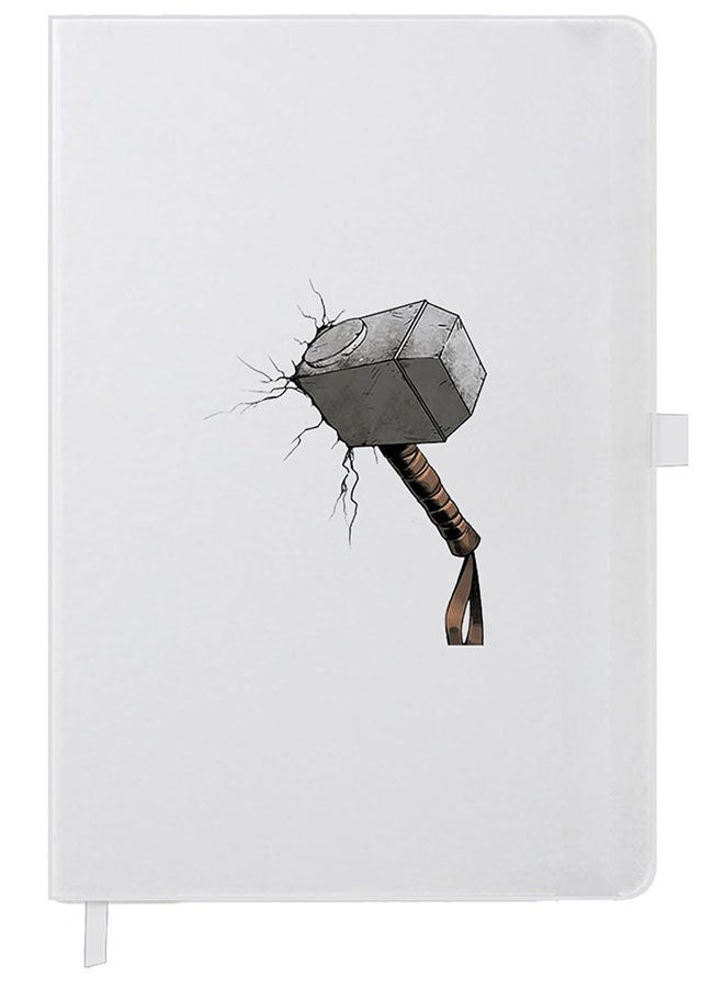 Theodor Designer A5 Thick White Hardcover Notebook Hammer - Image 1