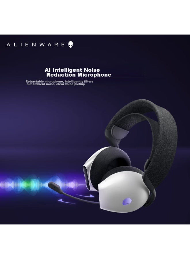 Alienware Aw725h Bluetooth Wireless Gaming Headset, Blg-style Over-ear Headphones With Microphone, Tri-mode Connection, Smart Noise Cancellation, Long Battery Life, Dolby Atmos, Peripheral Device, White - Image 2