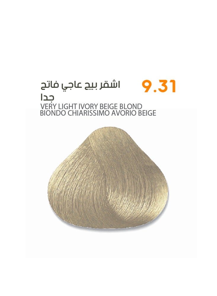 SAVOO Hair Color Cream 9.31 Very Light Ivory Beige Blond - Herbal Extract & Oil Plex 100ml - Image 1