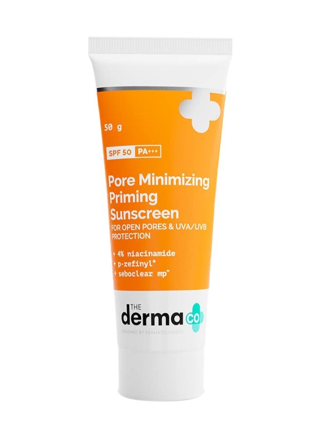 The Derma Co Pore Minimizing Skincare Combo – Face Serum 30ml & Priming Sunscreen SPF 50 PA+++ 50g with 4% Niacinamide for Reduced Pores, Oil Control, Smooth, Matte & Even-Toned Skin, Combo (Set of 2) - Image 3
