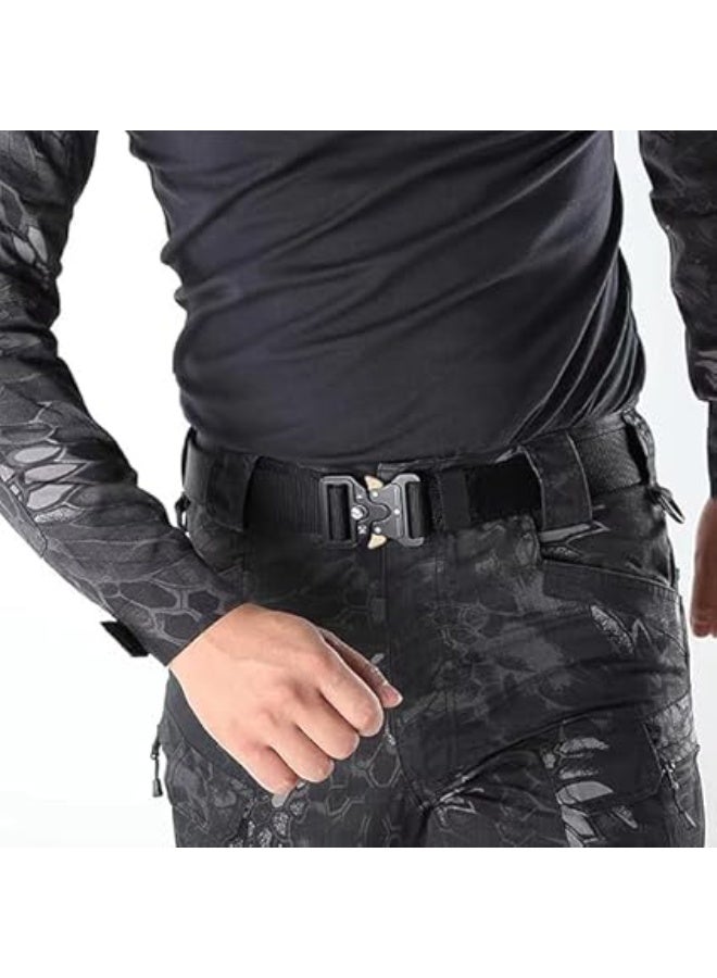 Men's adjustable belt with metal buckle and secure clasp - Image 2