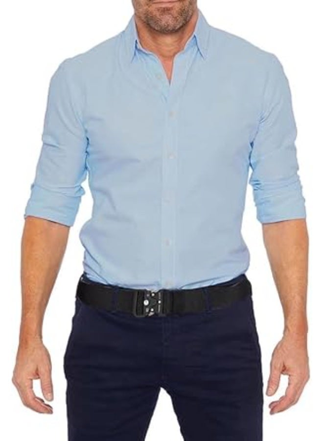 Men's adjustable belt with metal buckle and secure clasp - Image 3