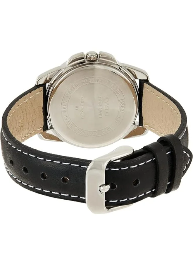CASIO Women's Analog Display Watch With Black Leather Strap - LTP-1314L-8A