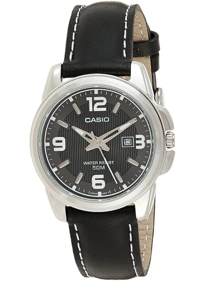 كاسيو Women's Leather Analog Watch LTP-1314L-8A - 33 mm