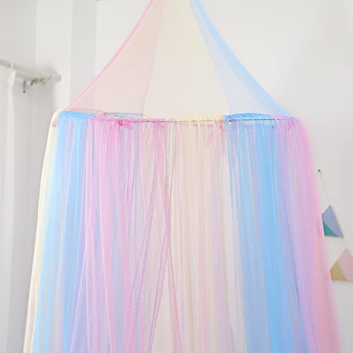 Nattey Rainbow Bed Canopy with Lights - Girls Room Bed Netting for Twin, Single, Full, Queen Size Beds - Reading Corners Room Décor - Image 5