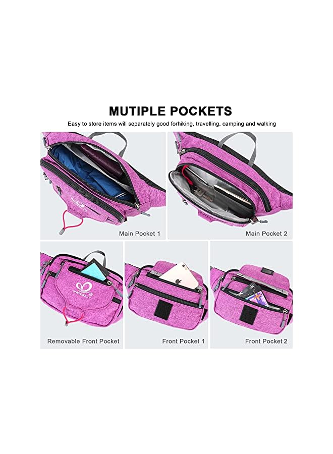 WATERFLY WATERFLY Waist Pack Fanny Pack for Men Women Large Bum Bag with Multi Pockets for Running Hiking Camping Workout Cycling  - Image 5