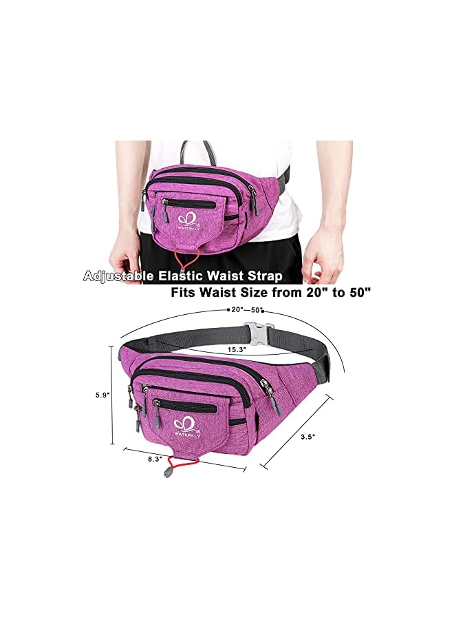 WATERFLY WATERFLY Waist Pack Fanny Pack for Men Women Large Bum Bag with Multi Pockets for Running Hiking Camping Workout Cycling  - Image 2
