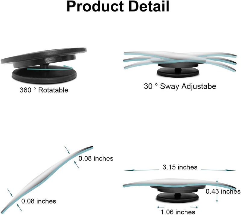 POMFW Blind Spot Mirror, 2 inch Rearview Convex Side Mirrors for Cars SUV Truck Van Stick on 3M Adhesive, Rear View HD Glass Frameless Sway Rotate adjustable Wide Angle 2PCS (Fanshaped) - Image 3