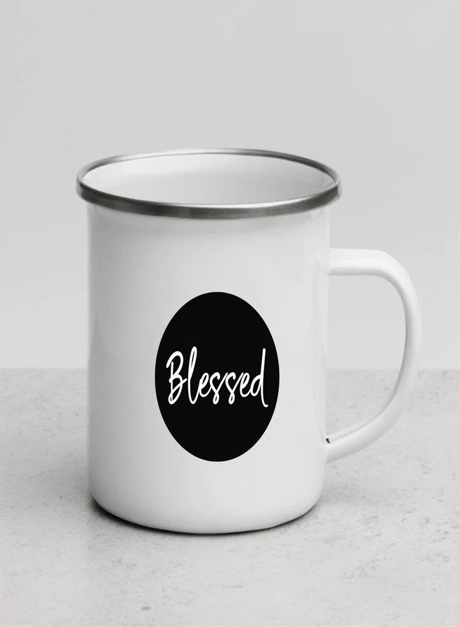 SMIZE Blessed Tea Coffee Mug | Unbreakable Enamel | Cool Funky Gift | Unique and Stylish | Birthday Anniversary Christmas Gift (Metal), 350 Milliliter - Image 2