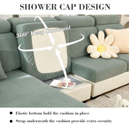 Disayu Magic Sofa Covers Couch Covers 2024 New Couch Cushion Covers Universal Sofa Covers Washable Stretch Slipcovers for Sectional Sofa (Texture Green,Large Single Seat Cover) - Image 4