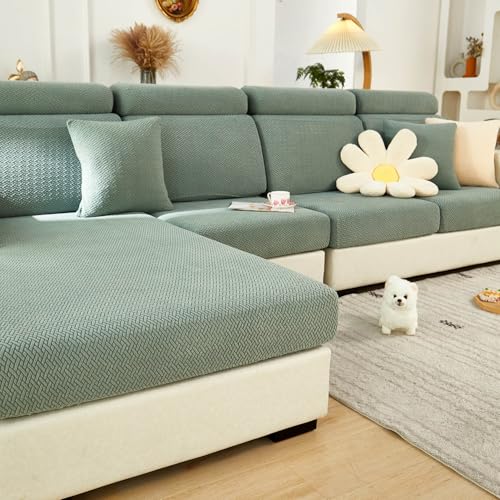 Disayu Magic Sofa Covers Couch Covers 2024 New Couch Cushion Covers Universal Sofa Covers Washable Stretch Slipcovers for Sectional Sofa (Texture Green,Large Single Seat Cover) - Image 1