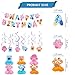 NF orange Blue and Pink Dog Birthday Party Supplies Cute Dog Party Decorations Banner 6 swirl6 Honeycomb Centerpieces - Image 4