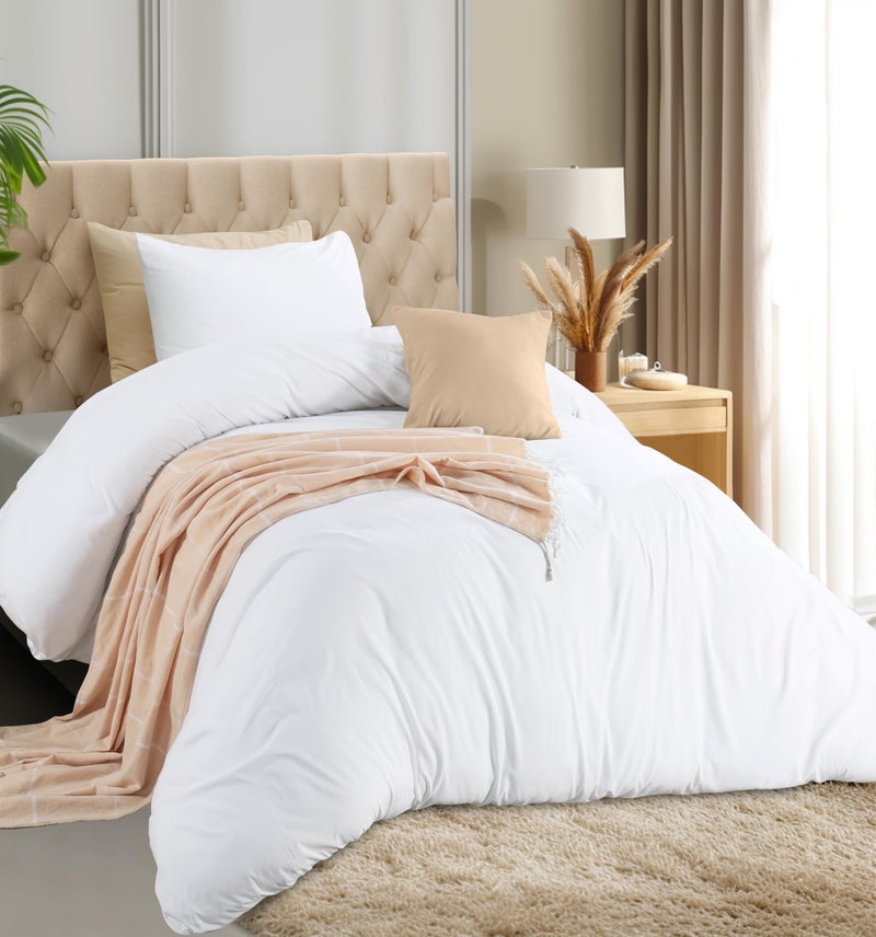 Utopia Bedding Duvet Cover Set with Pillowcases 2 Pieces Bedding Duvet Cover with Zipper Closure 1 Duvet Cover with 1 Pillow Sham Soft Brushed Microfiber TwinTwin XL White - Image 2