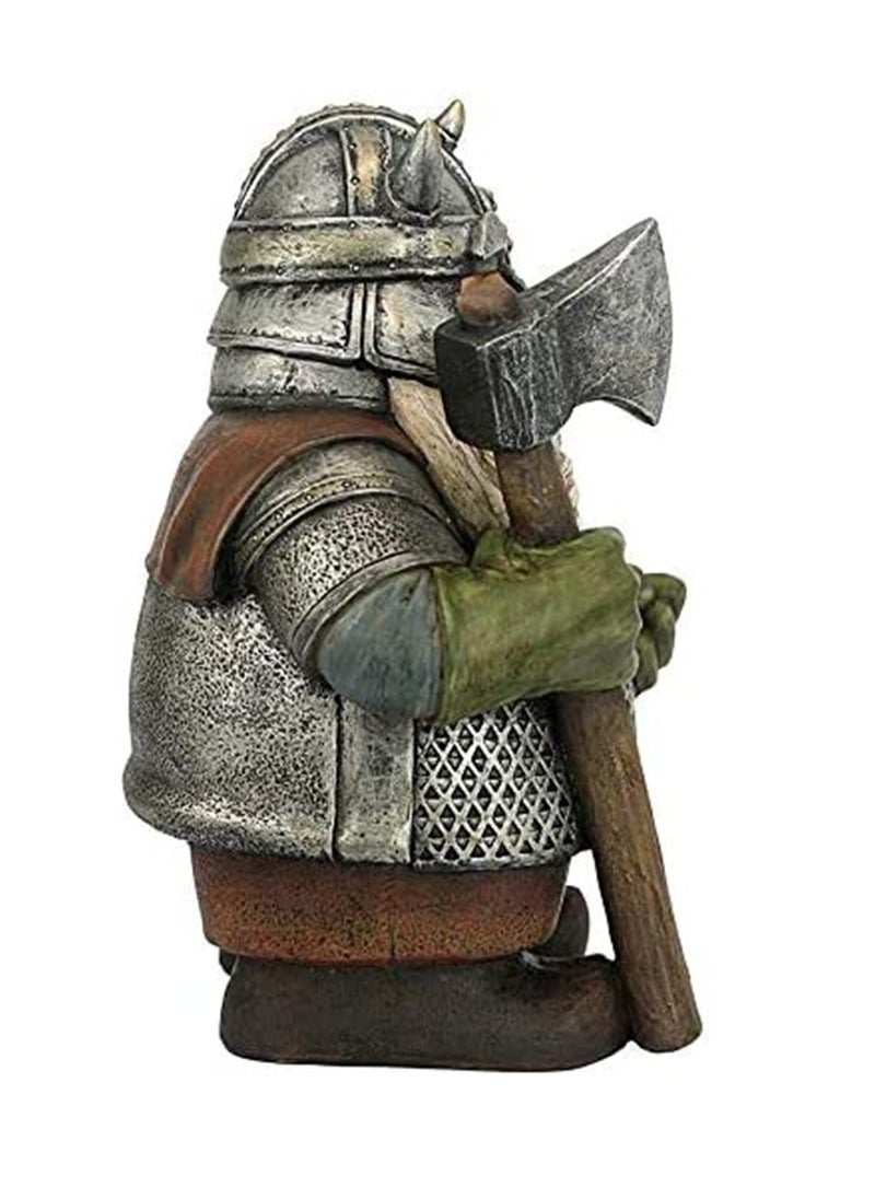 SYOSI - Viking Victor Norse Dwarf Gnome Statue Door Greeting Nordic Dwarf Warriors Garden Gnome Figurines Ornaments Sculpture Color Decoration for Indoor Outdoor Patio Lawn Home Yard Decor Porch Mini Size - Image 1
