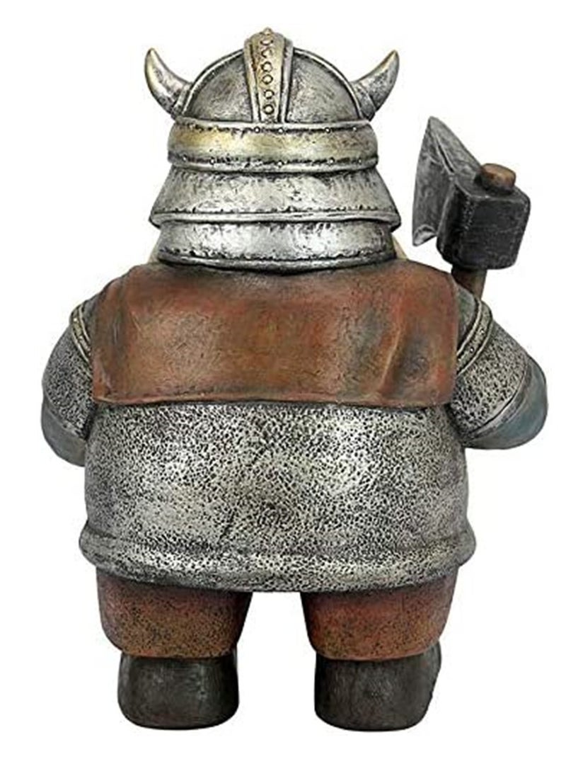 SYOSI - Viking Victor Norse Dwarf Gnome Statue Door Greeting Nordic Dwarf Warriors Garden Gnome Figurines Ornaments Sculpture Color Decoration for Indoor Outdoor Patio Lawn Home Yard Decor Porch Mini Size - Image 1