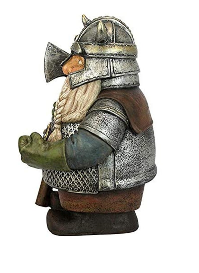 SYOSI - Viking Victor Norse Dwarf Gnome Statue Door Greeting Nordic Dwarf Warriors Garden Gnome Figurines Ornaments Sculpture Color Decoration for Indoor Outdoor Patio Lawn Home Yard Decor Porch Mini Size - Image 1
