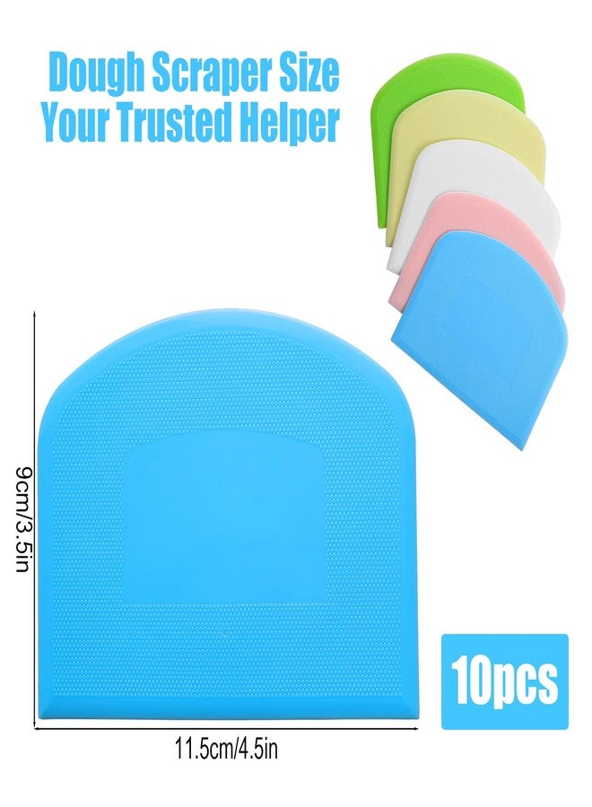 HaiFafafaing 10 Pcs Plastic Bench Scraper for Baking - Bowl Dough Scraper for Bread Cutter - Multifunctional Kitchen food Scrapers Tool with Curved Edge, Cake Baking, Fondant Icing Smoother - Image 2