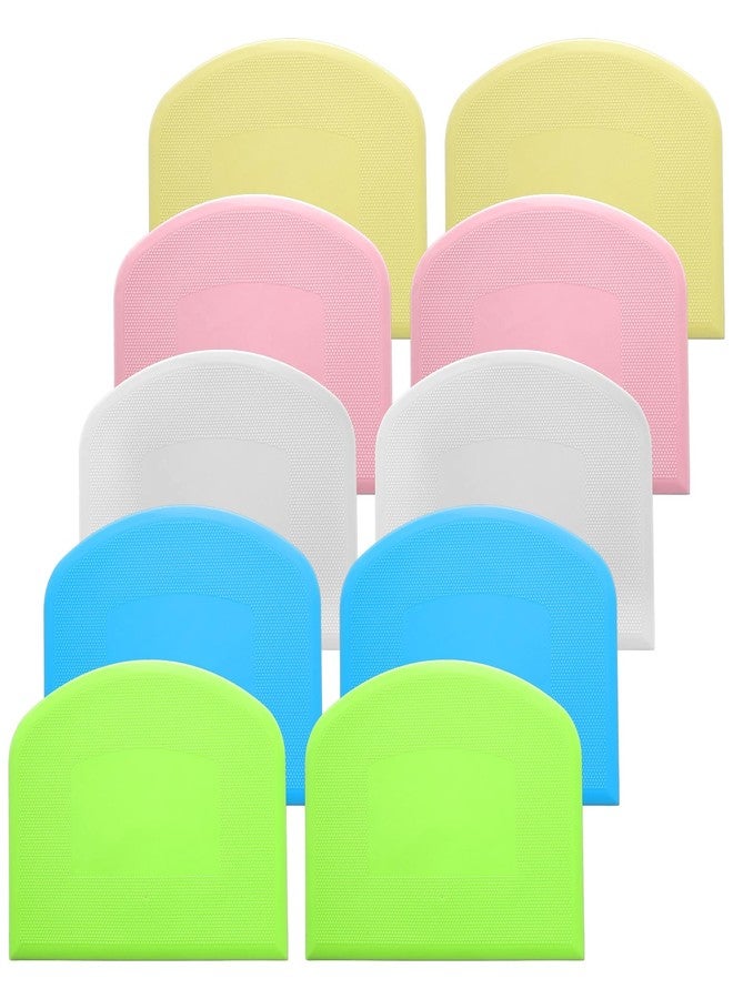 HaiFafafaing 10 Pcs Plastic Bench Scraper for Baking - Bowl Dough Scraper for Bread Cutter - Multifunctional Kitchen food Scrapers Tool with Curved Edge, Cake Baking, Fondant Icing Smoother - Image 1
