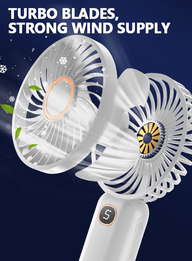 Portable Handheld Fan-5 Gear Personal Fan-Mini Fan Multifunctional-Digital Display Silent Fan-Long Endurance Pocket Fan - Image 5