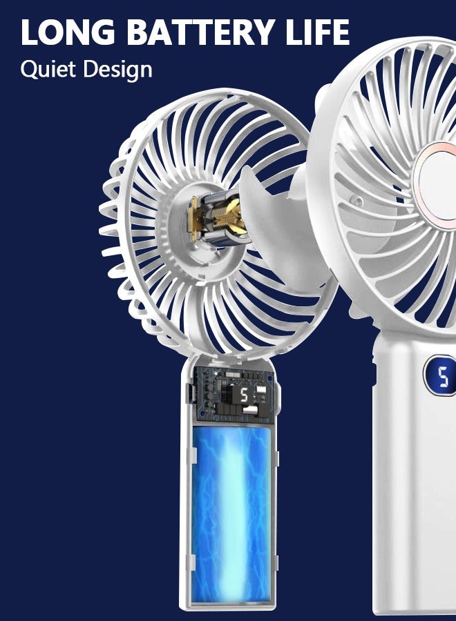 Portable Handheld Fan-5 Gear Personal Fan-Mini Fan Multifunctional-Digital Display Silent Fan-Long Endurance Pocket Fan - Image 4